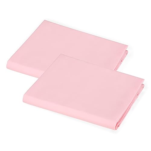 American Baby Company Paquete de 2 sábanas estándar de percal de algodón 100 % natural, para guardería o preescolar, rosa, 23 x 51 pulgadas, suaves