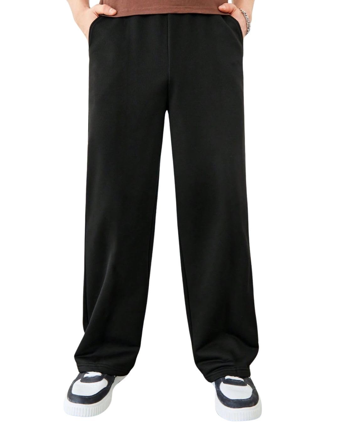 Black Stylish Drawstring Loose Fit Track Pant