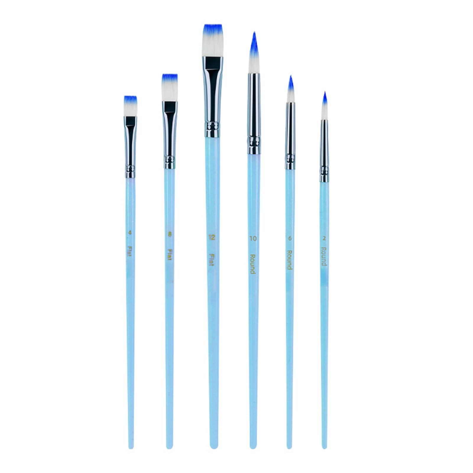 RBRMHM 6 Pcs Macaron Colored Paint Brushes Set Watercolor Acrylic Paint Brushes Drawing and Art Supplies for Artwork