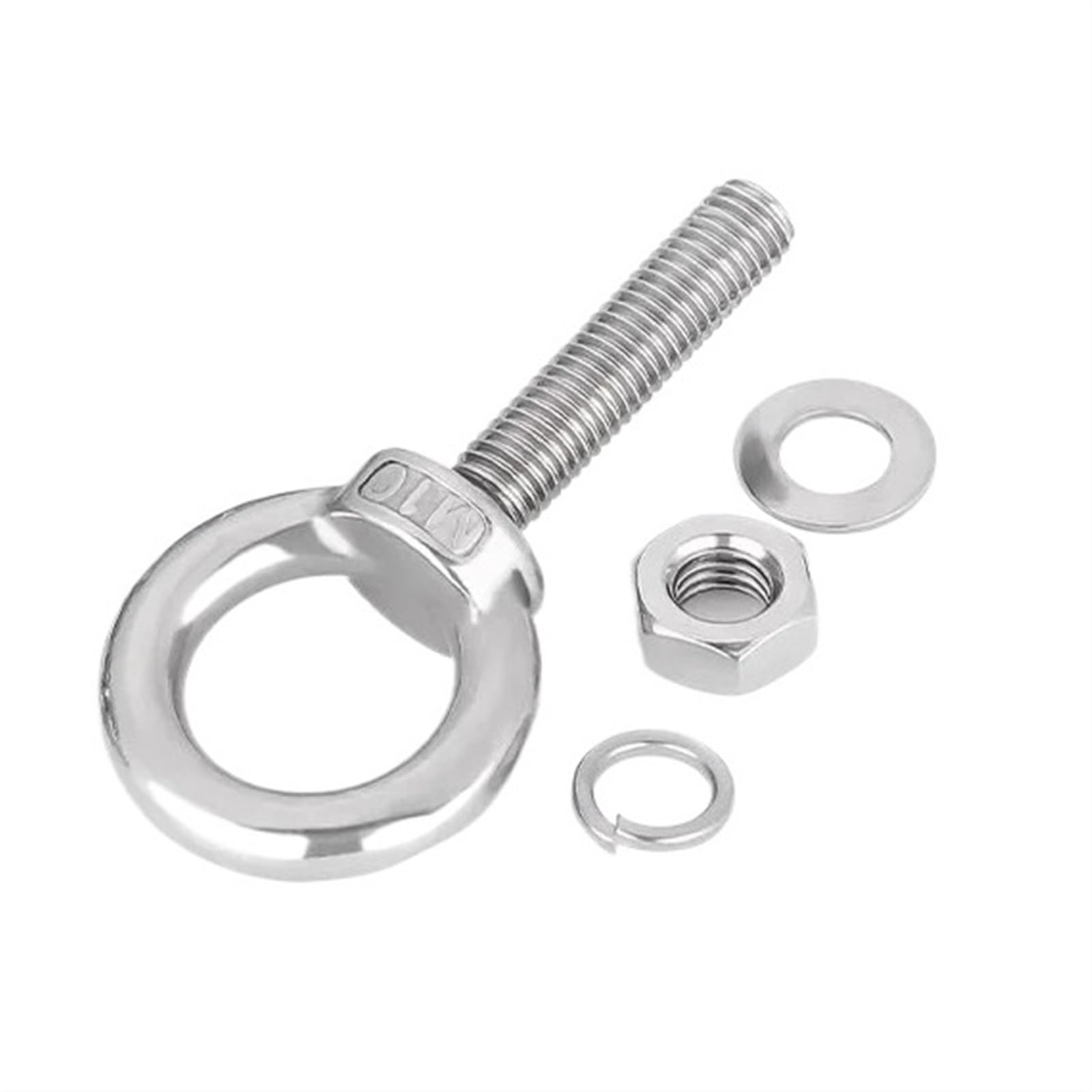M10 M12 M14 M16 M18 M20 M22 M24 M27 M30 304 cáncamos de acero inoxidable con arandela tuerca juego tornillos anillo ojo elevación marina para equipos mecánicos(M30x38mm 1Set)