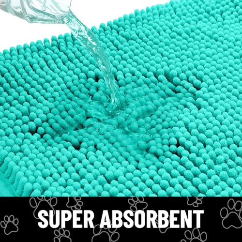 image for Smiry Dog Door Mat for Muddy Paws, Absorbent Dirt Trapper Non Slip Qui