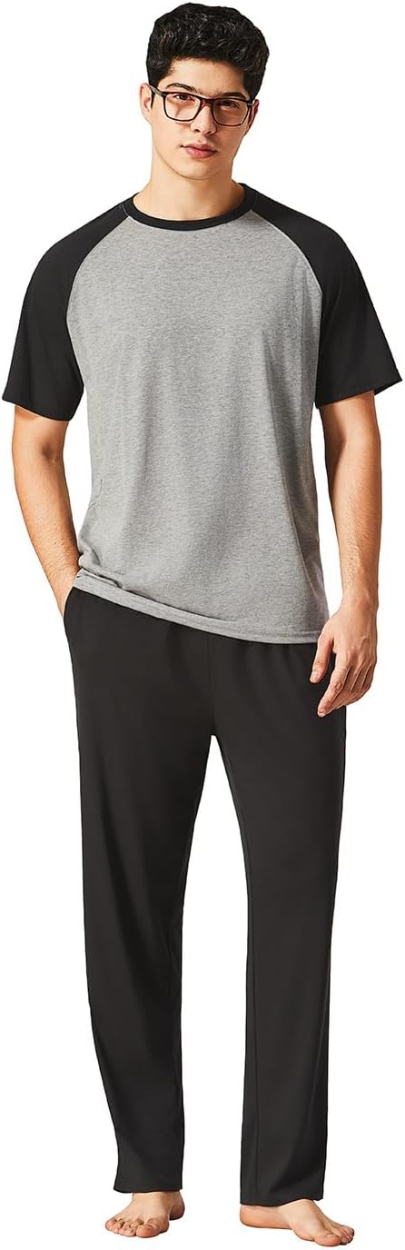 Arjen Kroos Men's Pajama Set Cotton Comfy Sleepwear Short Sleeve Pjs Set Lightweight Sleep Sets With Pockets - Image 6