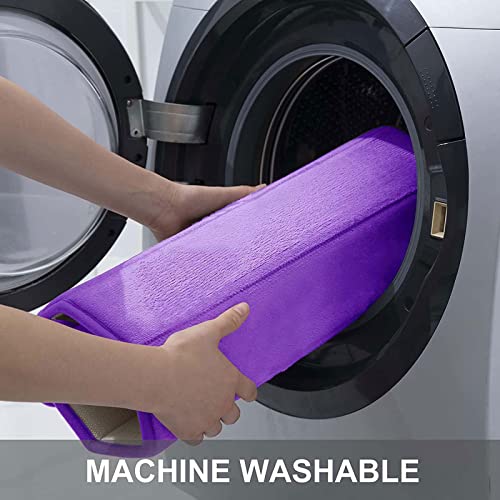 Image of Buganda Memory Foam Soft Bath Mats - Non Slip Absorbent Bathroom Rugs Rubber Back Runner Mat for Kitchen Bathroom Floors 16 inchx47 inch, Purple