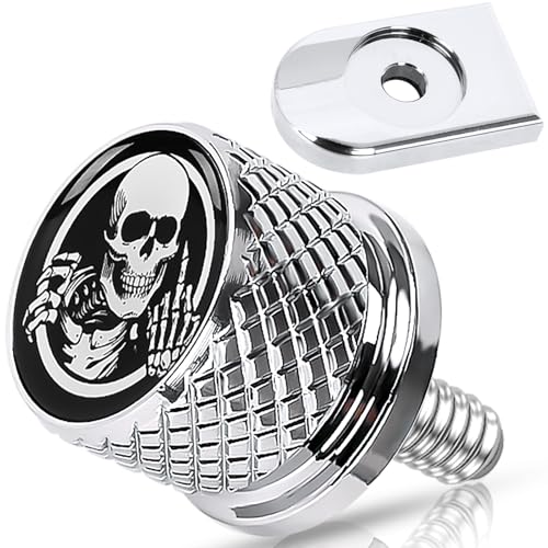 Image of 1 /4 inch-20 Thread Stainless Knurled Fender Rear Seat Bolt Screw with Knob Cover Tab Mount Kits Fits for Harley Touring Sportster Softail Dyna CVO Fatbob Electra Glide Street Glide 1996-2025