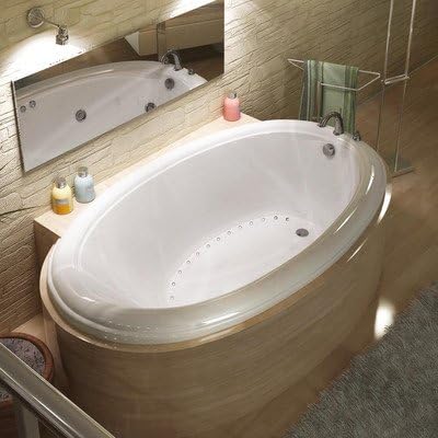 4270PAL Martinique 70" x 23" Oval Air Tub Drain Location: Right, Finish: White, Trim Finish: White