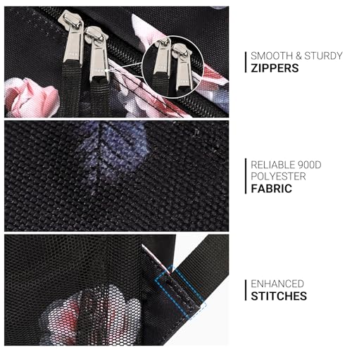 Image of ZORFIN 26L Backpack for College, and Travel: Water Resistant Bookbag - Rose Black