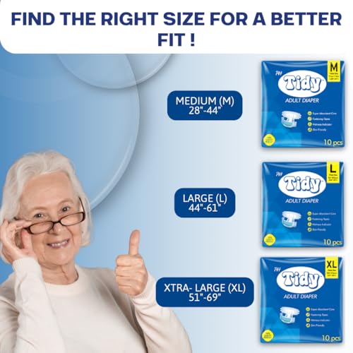 Image of Tape Style Super Absorbent | Unisex | Waist Size (28-44 Inches) Adult Diaper - M (30 Pieces)