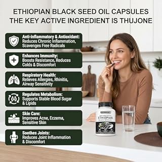 Purely Nutrient Ethiopian Black Seed Oil Capsules, Organic Cold Pressed Black Cumin Seed Oil from Nigella Sativa, Non-GMO Black Seed Oil Supplement, Easy-to-Swallow Softgels for Daily Wellness (1 Pack)