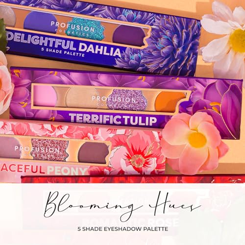 Image of Profusion Cosmetics Blooming Hues 5 Shade Eye Shadow Pallete - Terrific Tulip (4.55 g)