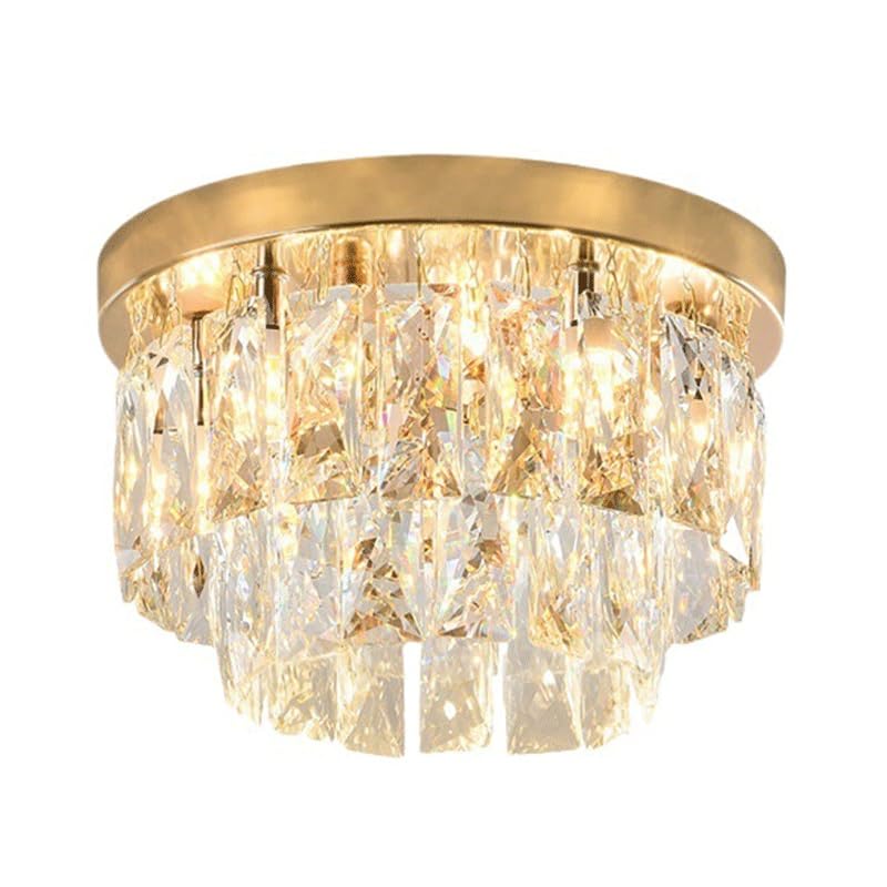 Plafonnier en fer style simple et moderne G4 avec abat-jour en cristal