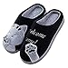 Dihope, zapatillas planas, cálidas, de forro polar, zapatillas de gato forradas de peluche para casa, 36/37 EU,negro
