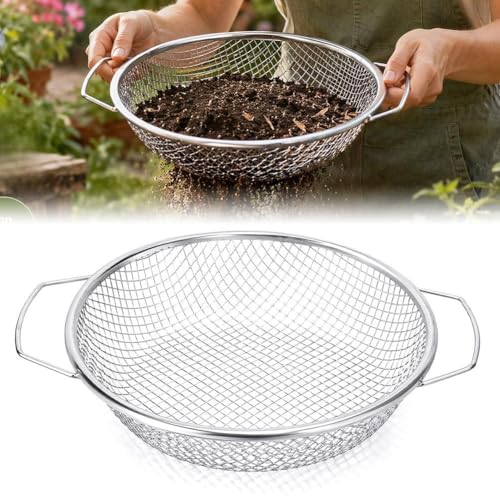 Tamis de jardin en acier inoxydable pour potager familial et filtration de terre