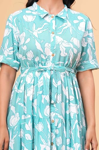 Image of Women's Stylish Floral Printed One-Piece Maxi Dress for Women - Elegant Long Dress