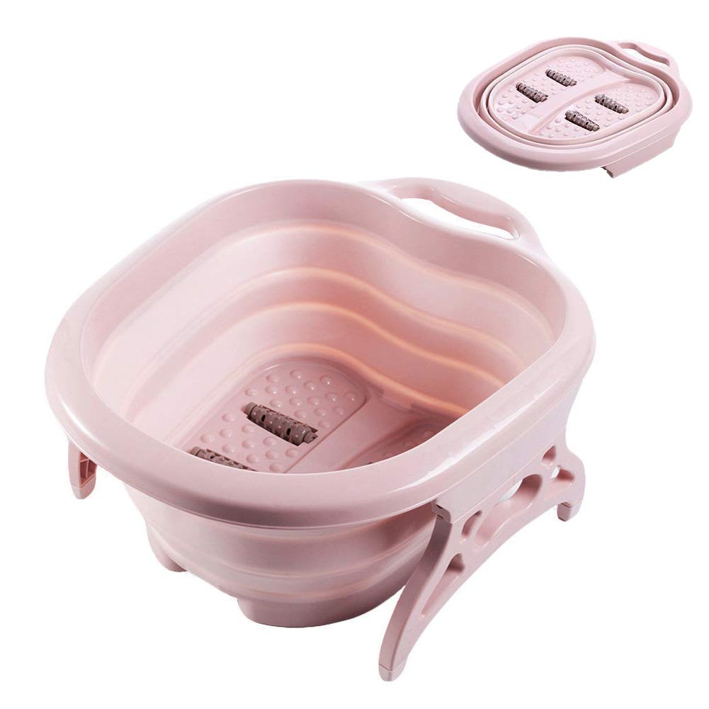Enwepoeo Collapsible Foot Spa Massage Bath Basin, Feet Soaking Tub with Pedicure Massage Roller, Suitable for Soaking Feet at Home, Reducing Fatigue