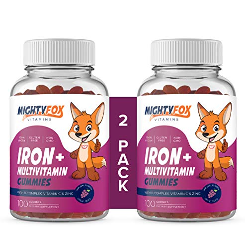 Iron Gummies For Kids – Non-Gmo Kids Vitamins With Iron - Gluten-Free Kids Gummy Vitamins - Chewable Kids Iron Supplement With Vitamin A, B3, B5, B6, B12, And Zinc For Kids Nutrition, 2Pack, 200 Count #TOP30