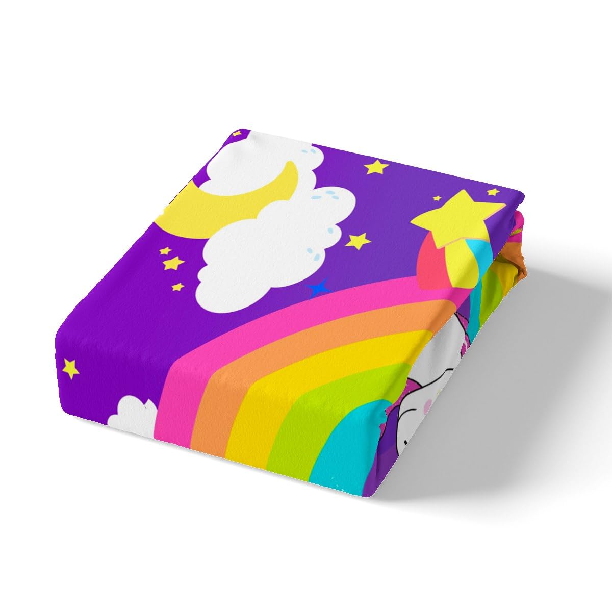 Juego de sábanas de unicornio arcoíris con bolsillo profundo, juego de sábanas de unicornio arcoíris, galaxia y estrellas, juego de sábanas de fantasía para niños y niñas, juego de ropa de cama de