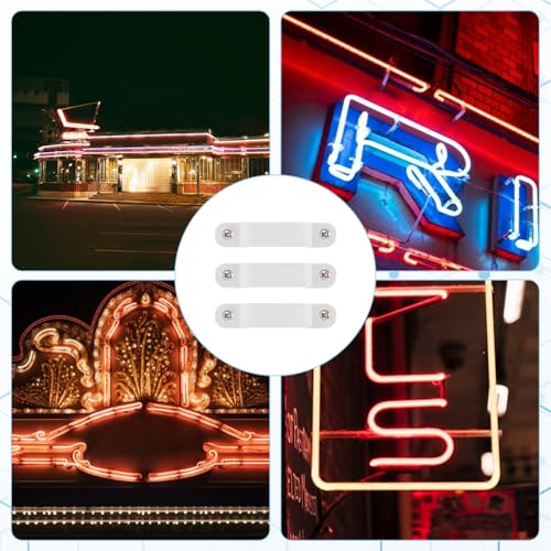 Image of 50 Pack Strip Light Mounting Brackets, Led Strip Light Holder, LED Clear Clips Outdoor Fixed Clips LED Tape Clamp, Waterproof Double Side Fixing, for 14 mm Wide IP67 /68 Strip Lights with 100 Screws