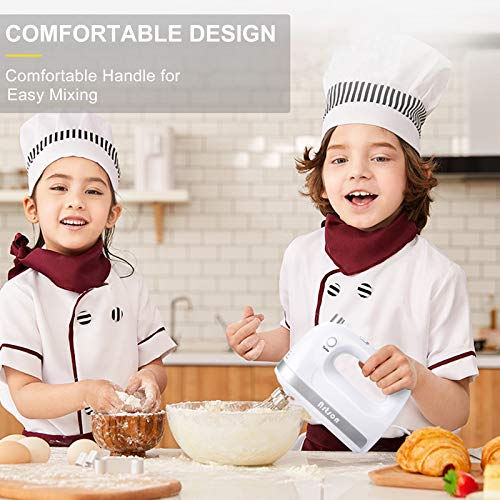 Hand Mixer Electric, Handheld Kitchen Mixers, 5 Speed and Turbo Boost, Food Beater for Easy Baking Whipping Cake Egg Cream, with 5 Stainless Steel Attachments