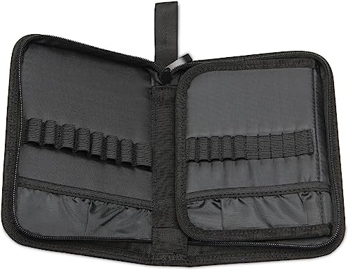 Teamoy Crochet Hook Case - Storage Organizer Bag with Zipper, Aluminum/Steel Crochet Hook Holder, Blue Flowers - Image 3