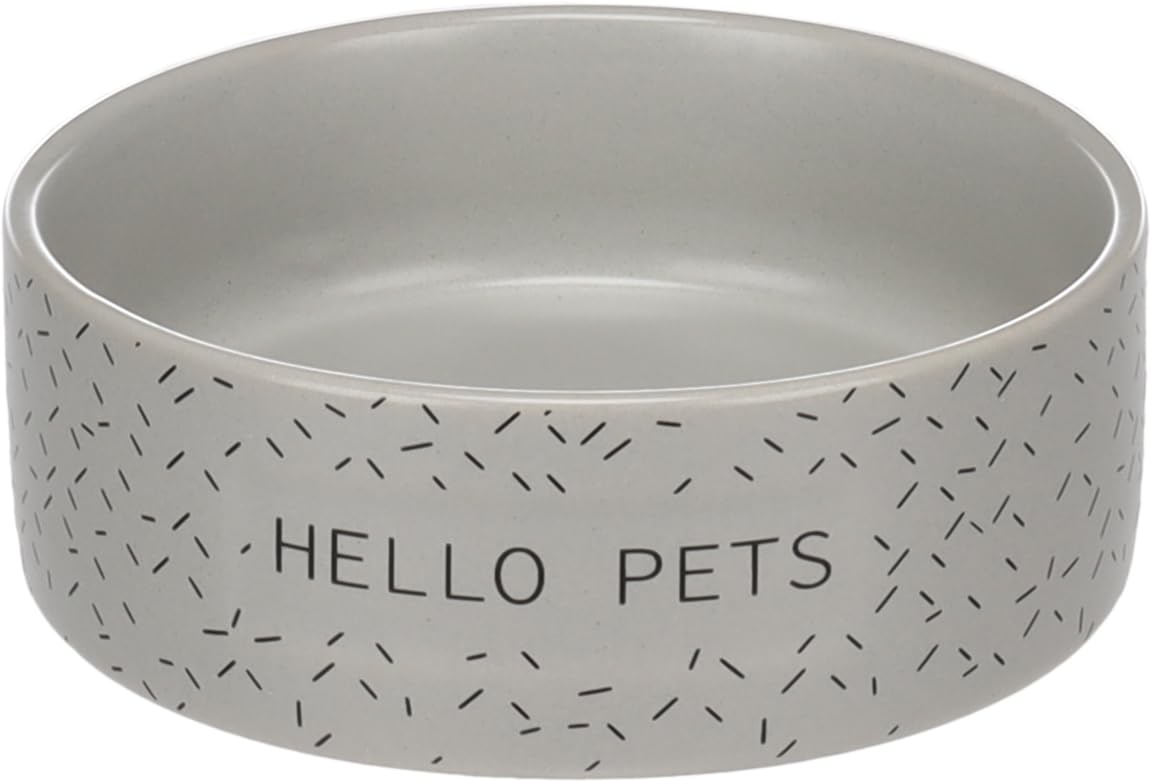 FEEDING AND DRINKING BOWL LADA ROUND GREY 13x4,5CM 330ML
