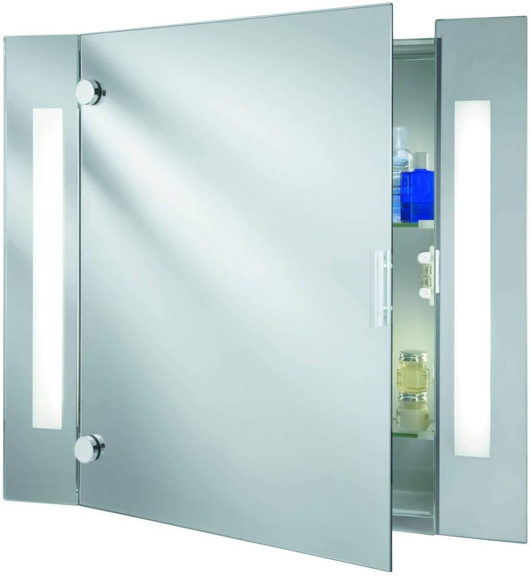 Searchlight Illuminated Mirror Bathroom Shaver Socket Wall