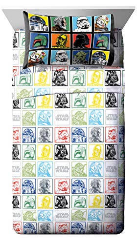 Image of Star Wars Full Size Comforter Set 5 Piece Soft Bedding for Boys, Multi | Darth Vader, Bed in a Bag, Comforter Sheets Pillowcases, Official Product, Soft Microfiber, Machine Washable, Boys Gift