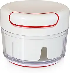 Mini Processador Manual de Alimentos com Lâminas Inox – Triturador de Alho, Legumes, Cebola e Temperos – Compacto e Portátil