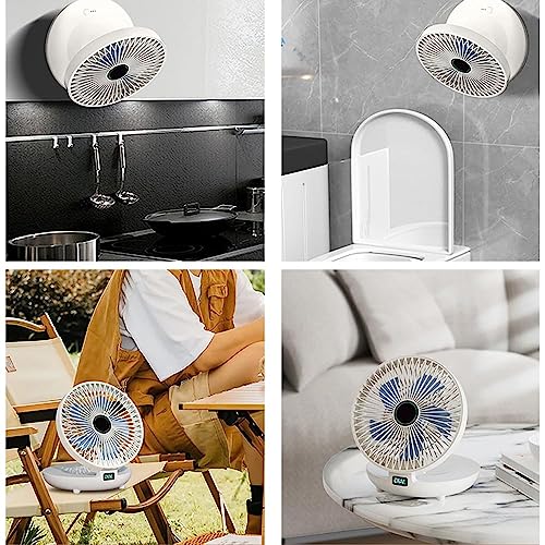 Ventilador de cozinha doméstico de uso duplo, ventilador recarregável para pendurar na parede, venti