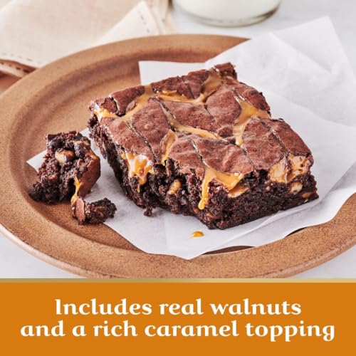 Image of Ghirardelli Caramel Walnut Turtle Premium Brownie Mix, Includes Caramel and Walnuts, 18.5 oz Box