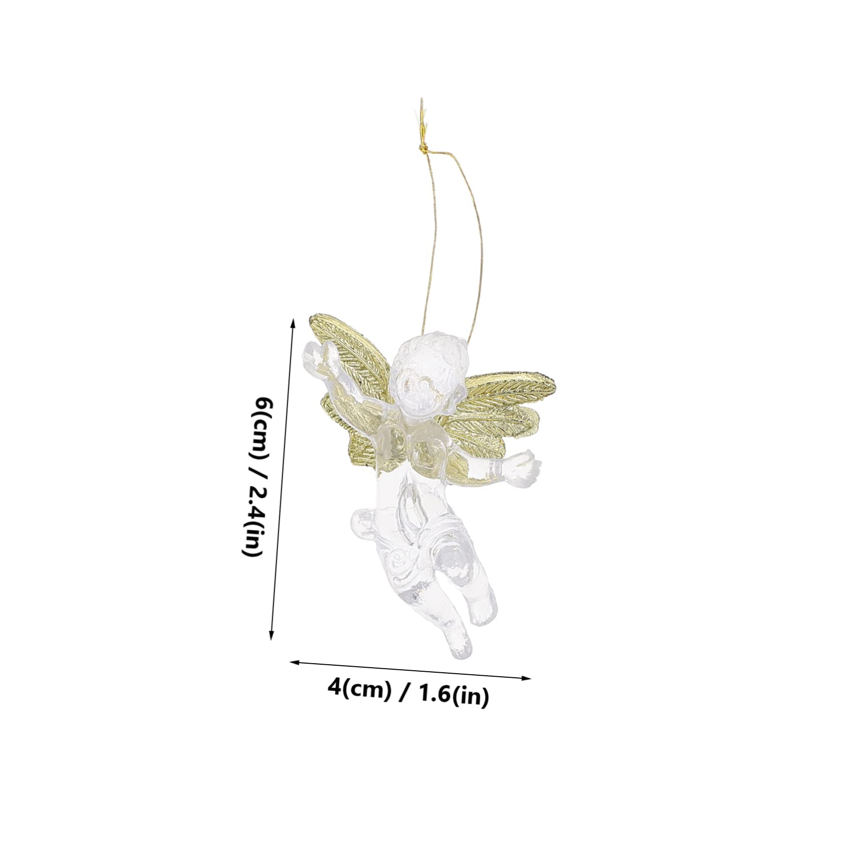 PRETYZOOM 84 Piezas Colgante De Ángel Transparente Colgantes Colgantes De Árbol De Navidad Claro con Alas Decoraciones Colgantes De Campanas De Navidad Estatua Clara El Plastico