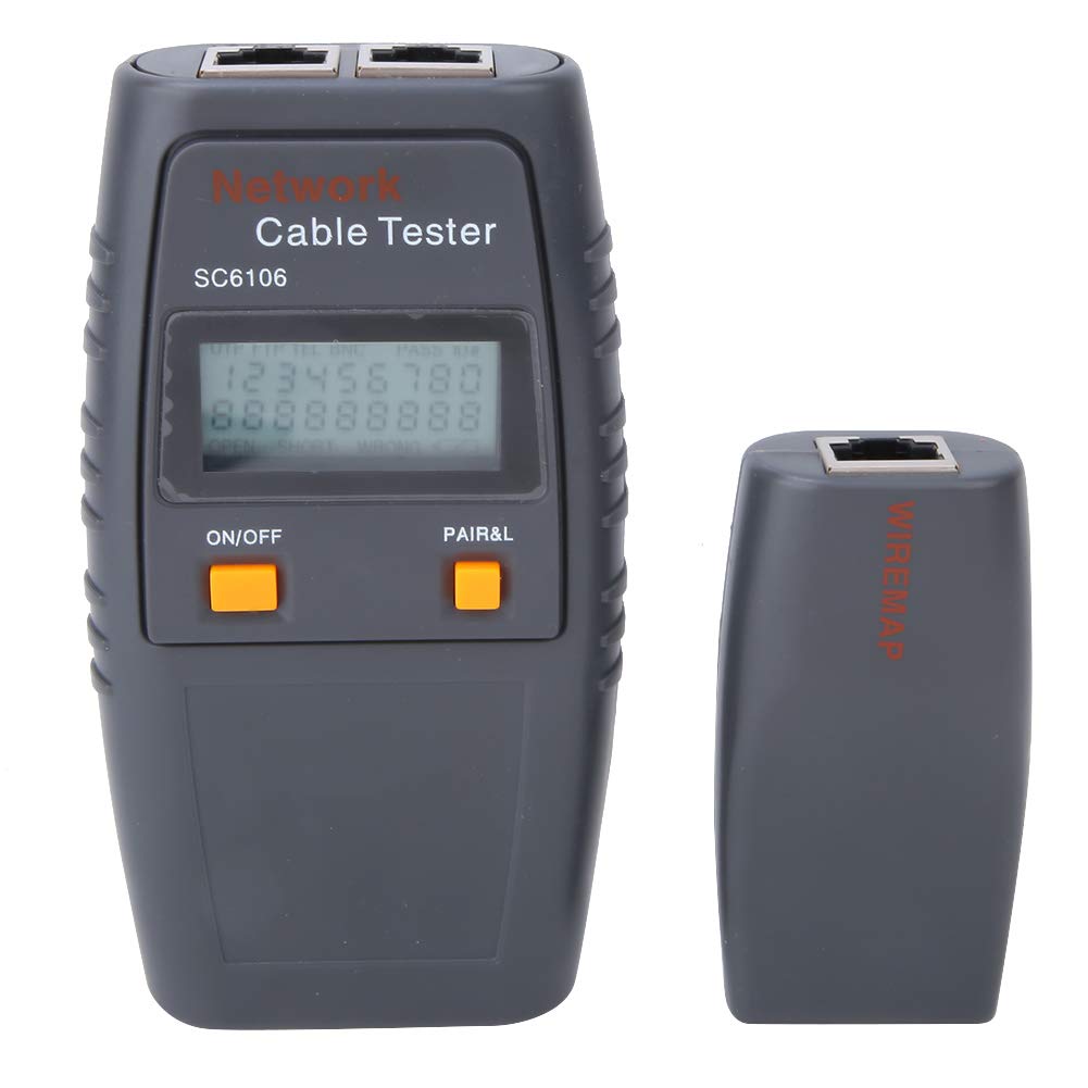 SC6106 Tester kabli sieciowych LAN, baterie AAA 8mA Testowanie linii elektrycznych z wyświetlaczem LCD