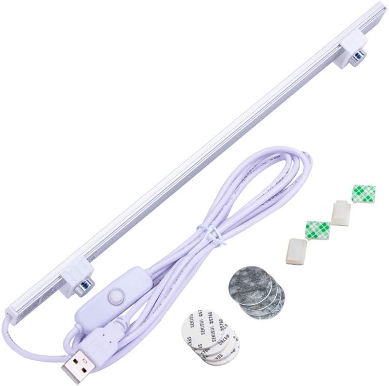 Under Cabinet Led Lighting, 12 Inch Light Strip Bar, Daylight White 6500K USB Led Light, Small Thin Led Under Counter Lighting (Cold White 6500k, 12 Inch Opal mask)