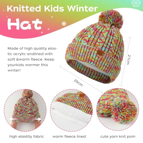 Kids Hat Scarf Gloves Set Toddler Winter Knit Beanies Neck Warmer Gaiter2