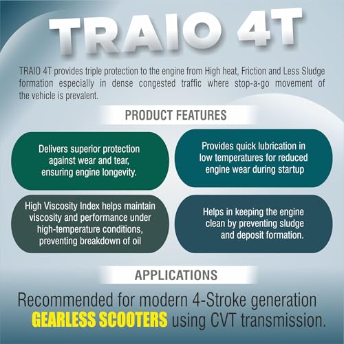 Image of PALCO Traio 10W30 Engine Oil for Scooters 800 ml (Pack of 1) Multigrade Synthetic Technology 4 Stroke Engine Oil for Scooty - API: SL JASO MB Certified