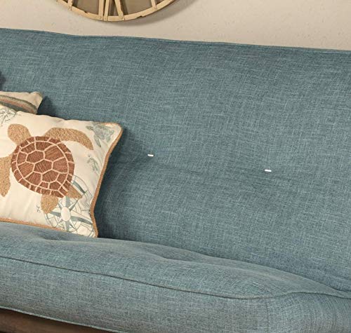 Futon Cover Only Linen Textile Fabric Collection Fits 6-8 inch Futons Mattress Full Size (Blue)