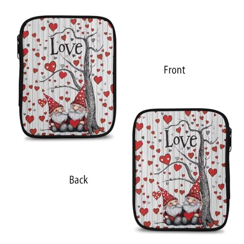 Image of Vanideaoty Love Heart Crochet Hook Case Portable Gnome Crochet Hook Organizer with Web Pockets for Knitting Needles Crochet Supplies Valentine's Day Gifts Holiday