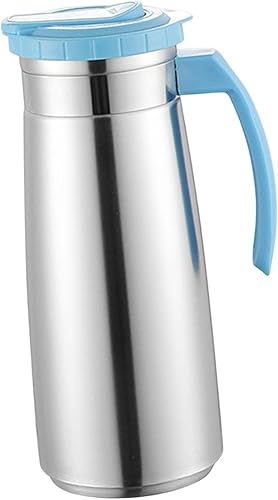 MagiDeal Jarra de agua fría con tapa sellada de gran capacidad, botella de acero inoxidable para refrigerador, cocina, hogar, color azul