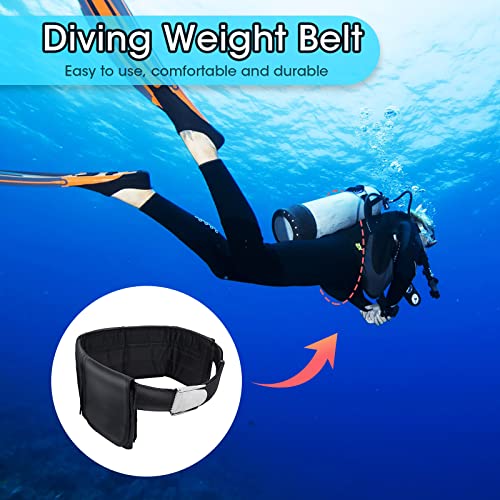 Scuba Weight Belt With 5 Pockets, Quick-Release Buckle Diving Pocket Weight Belt Adjustable Snorkeling Webbing Weight Pouch Belt Fit For Waist 32" To 52" Black #TOP2