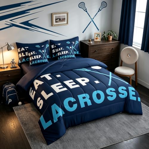 Image of Feelyou Lacrosse Comforter Set Queen Size 7 Piece for Kids Adults