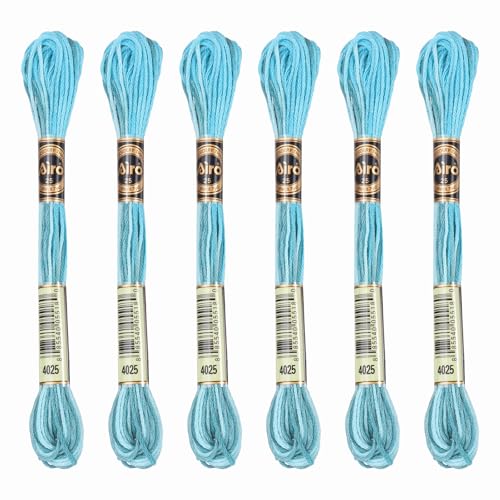 Image of PATIKIL 6 Skeins Embroidery Floss, Polyester Embroidery Threads Bracelets String for Cross-Stitch Hand Embroidery, Deep Blue
