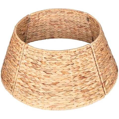 OEHID Christmas Tree Collar, Wicker Christmas Tree Collars for Artificial Trees, Decorative Base Cover for Holiday Trees (23.6 inch, Water Hyacinth) Cover