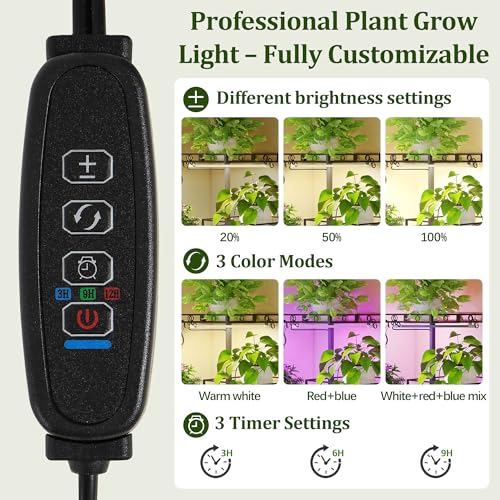Image of Quikraen Plant Stand Indoor with Grow Lights, 58 inch Tall Lighted Corner Plant Shelf for Indoor Growing, 10-Tier Multiple Metal Large Flower Holder, Plant Rack for Home Decor, Patio (Black)