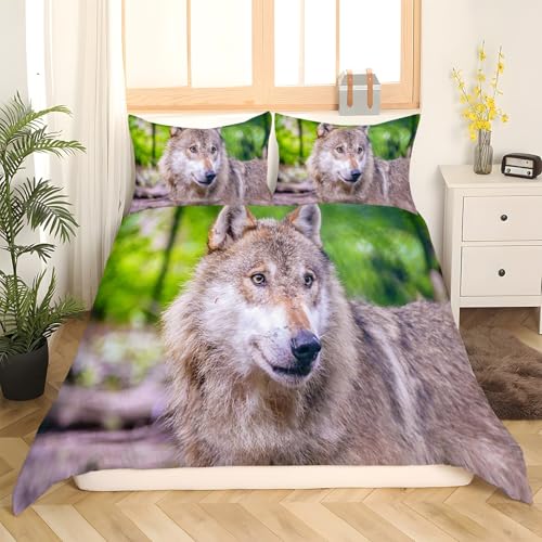 Housse de couette loup en microfibre douce avec fermeture éclair - 3