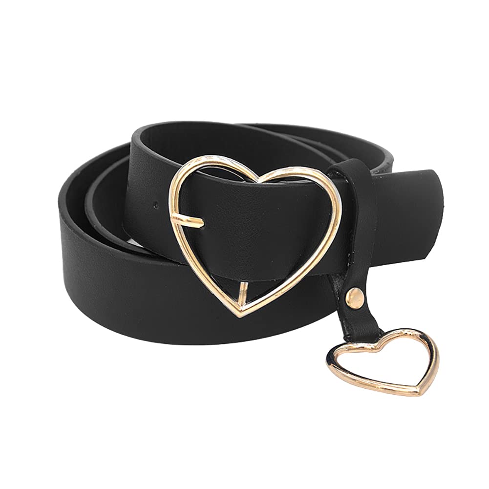 Amazon.com: Heart Ring Buckle Belt Adjustable PU Leather Jeans 