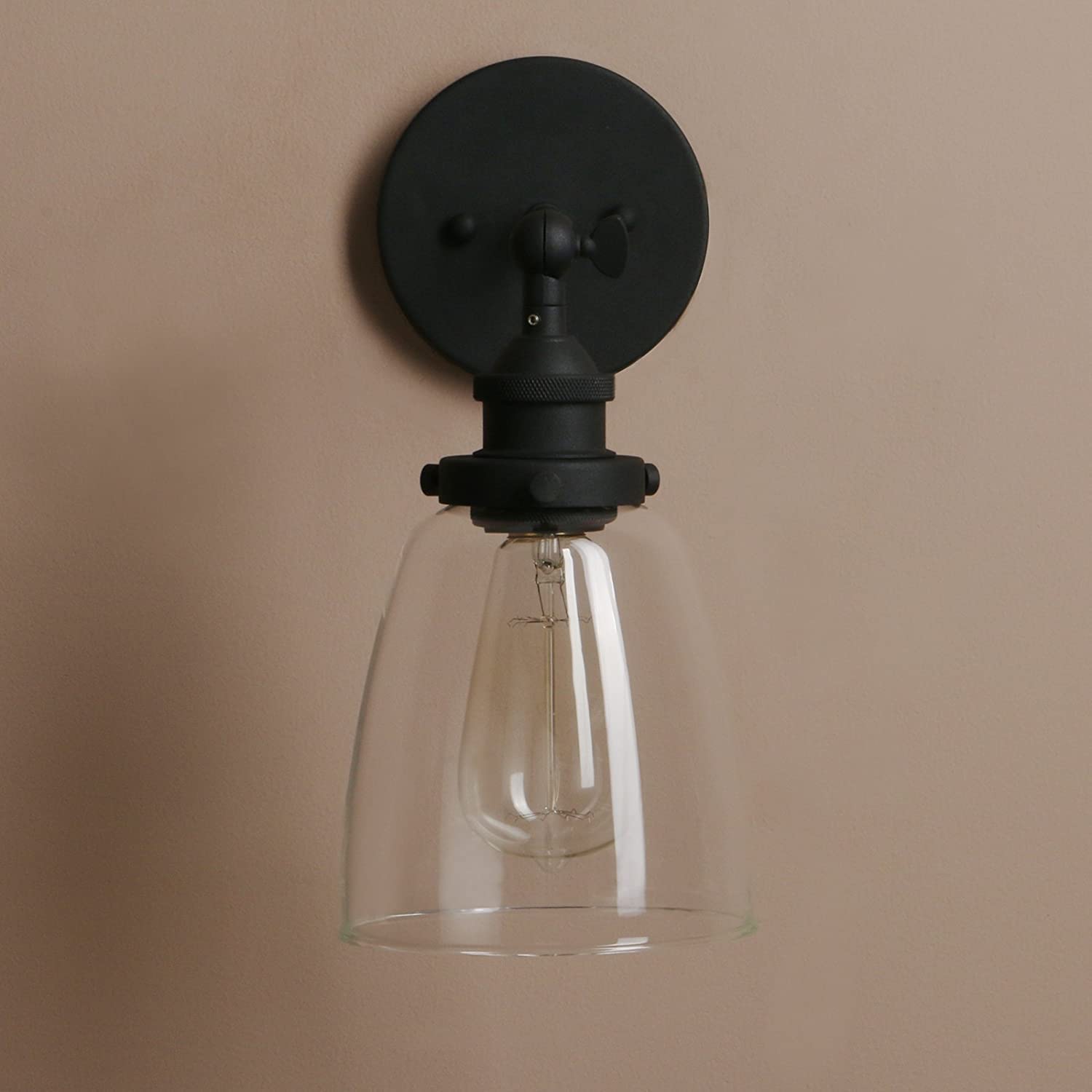 Vintage kinkiet przezroczysty szklany klosz przemysłowe kinkiety ścienne E27 oświetlenie wewnętrzne Loft Bar lampa kuchenna sypialnia lustro kosmetyczne oświetlenie Times