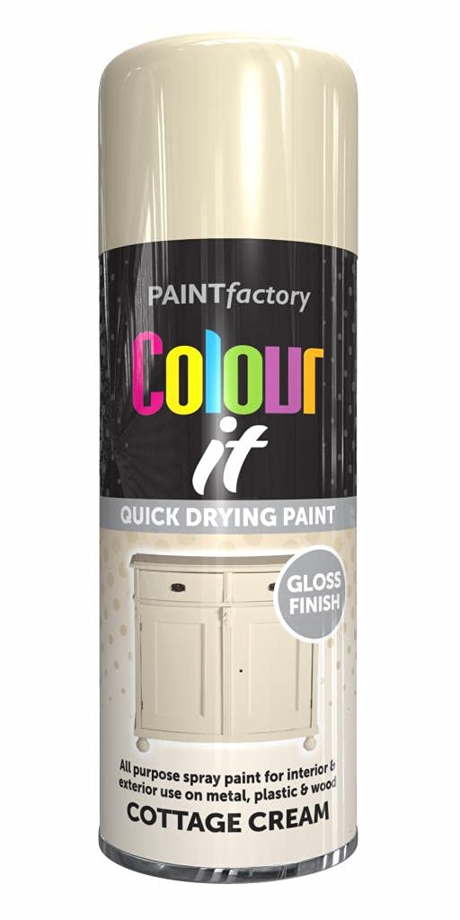 AlezyB - Cottage Cream 400ml All Purpose Spray Paint | Use on Metal, Wood, Plastic and Multipurpose Aerosol Professional Quality Perfect Finish, for Interior Exterior and Excellent Coverage