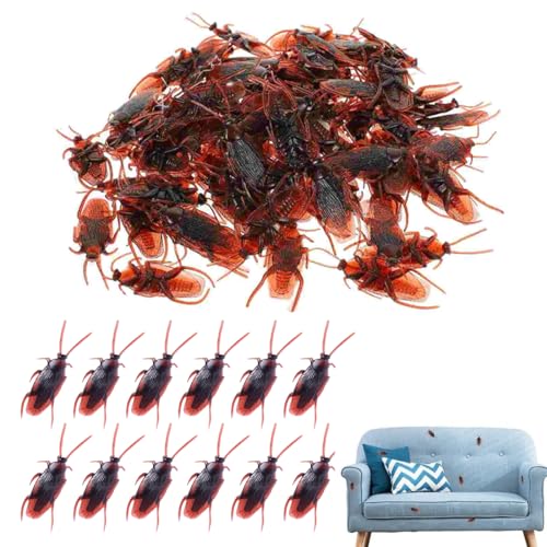 50 cucarachas falsas de plástico cucarachas insectos novedad para Halloween