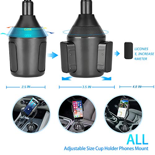 image for LEXSO Cup Holder Phone Mount Universal Adjustable Car Phone Holder Mou