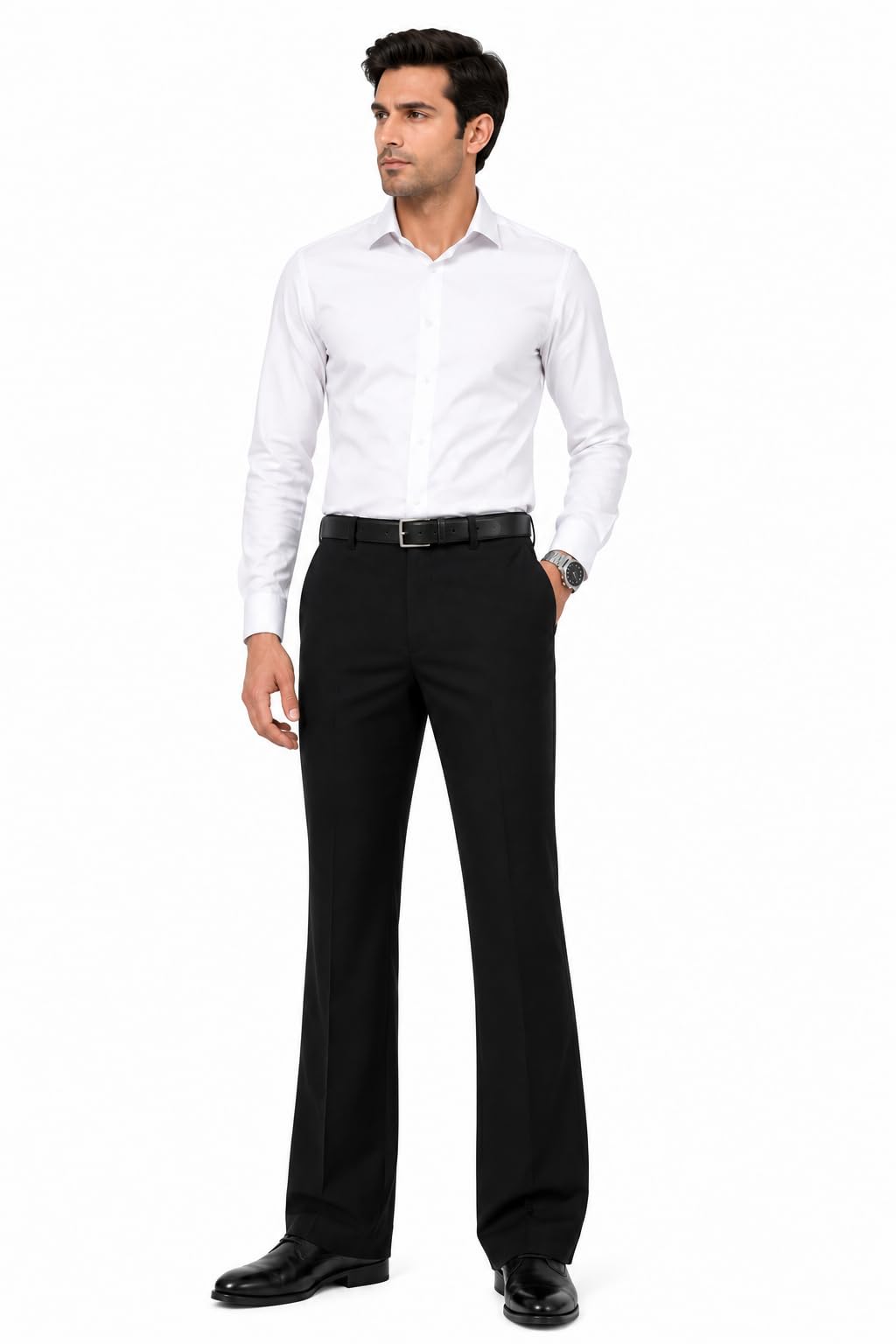 Men’s Bootcut Fit Pants | Stylish Flared Bottom Trousers for Men | Comfortable Mid-Rise Formal & Casual Pants | Smart Stretchable Everyday Wear-image-1