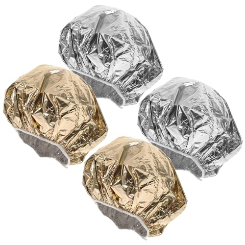 DEARMAMY 4 Gorros Profesionales De Aluminio Para El Cabello: Gorros De Aluminio Para Acondicionamiento Y Coloración Para Tratamientos Capilares De Calidad Profesional.